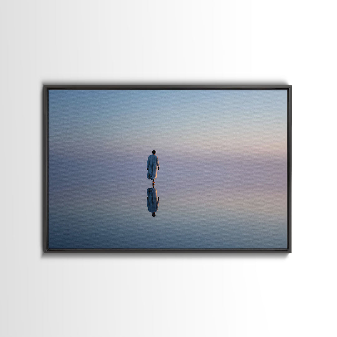 Still Waters Peace – Framed Canvas Print – Christian Art Canvas – Jesus Painting – Christian Wall Art – Minimalist Christian Art