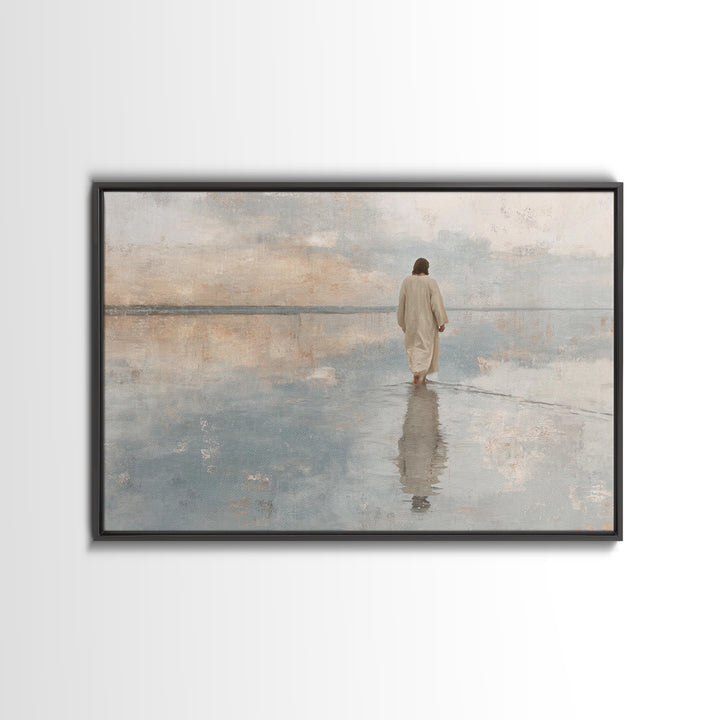 Desert Peace, Framed Canvas Print, Christian Art Canvas, Jesus Painting, Subtle Christian Art, Christian Wall Art, Christian Christmas Art