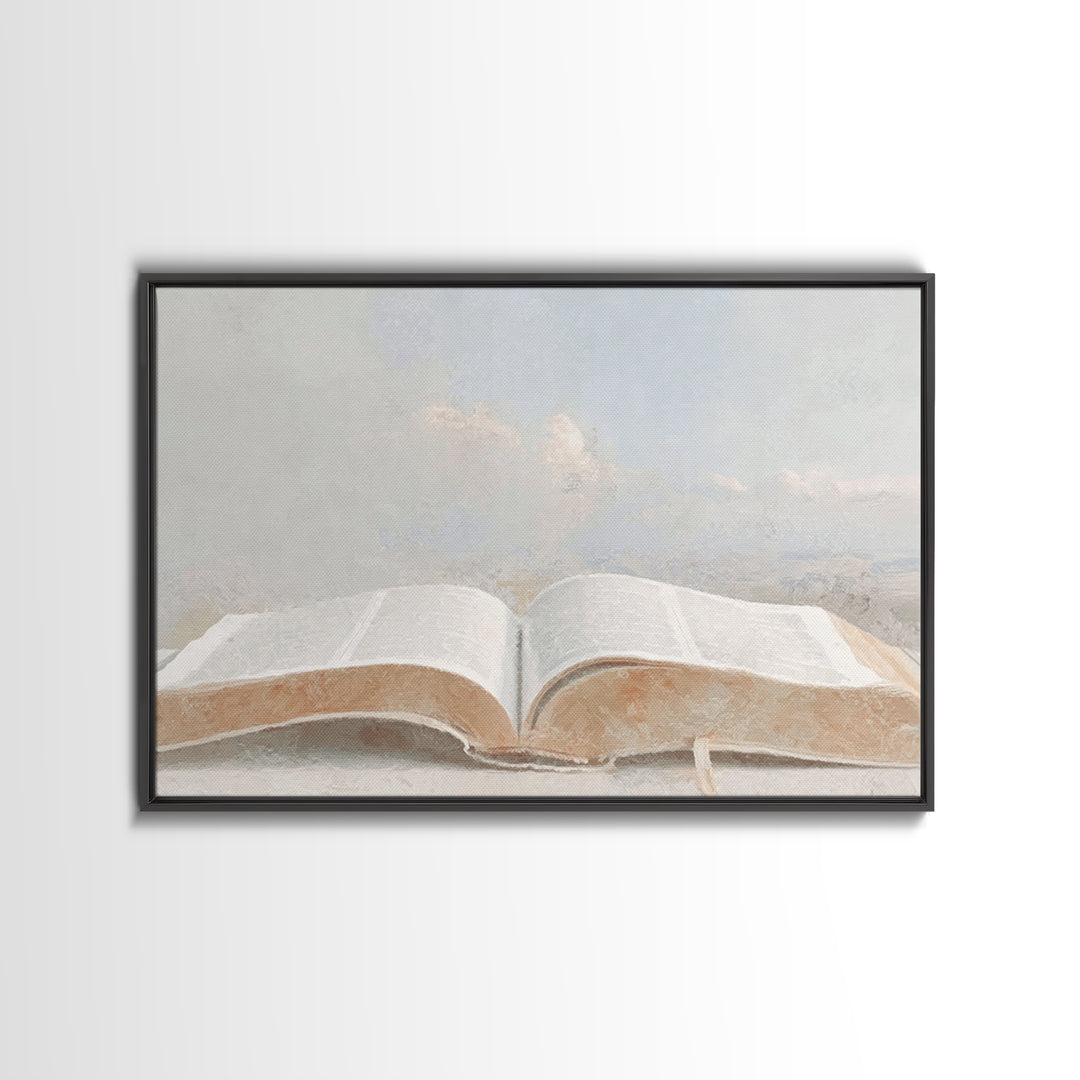 Heavenly Scripture – Framed Canvas Print – Christian Art Canvas – Christian Wall Art – Christian Painting – Christian Art Print – Christian
