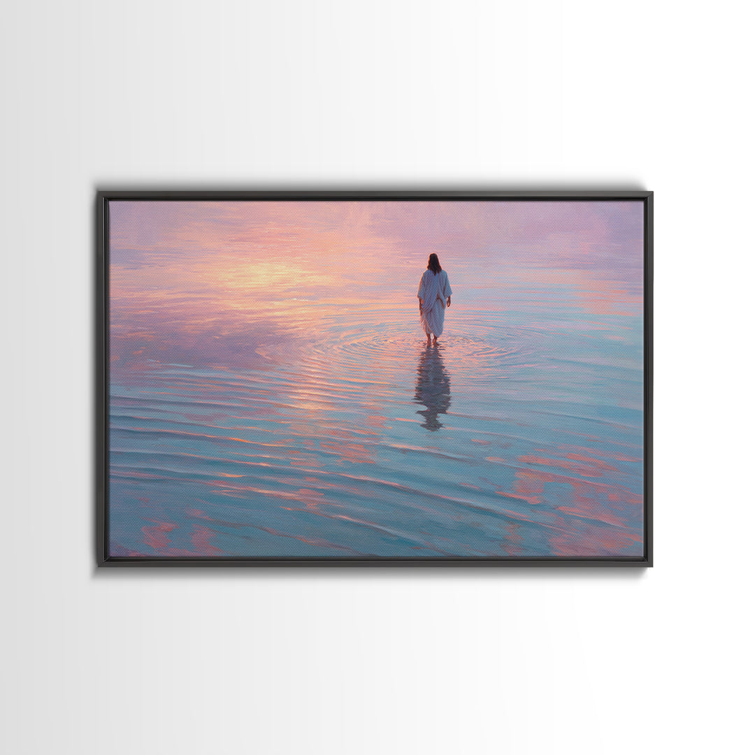 Waves Of Glory – Framed Canvas Print – Jesus Painting – Christian Art Canvas – Christian Wall Art – Modern Christian Art – Christian Decora