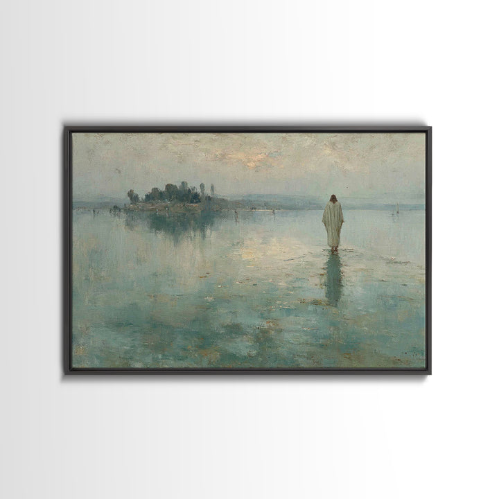 Shepherd’s Meadow – Framed Canvas Print – Christian Art Canvas – Jesus Painting – Christian Wall Art – Vintage Christian Painting – Christi