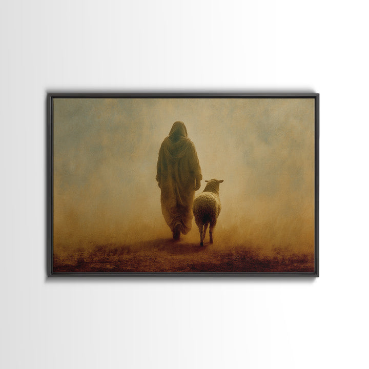 Guiding Mercy, Framed Canvas Print, Christian Wall Art, Jesus Painting Canvas, Modern Christian Art, Christian Christmas Art, Large Christi