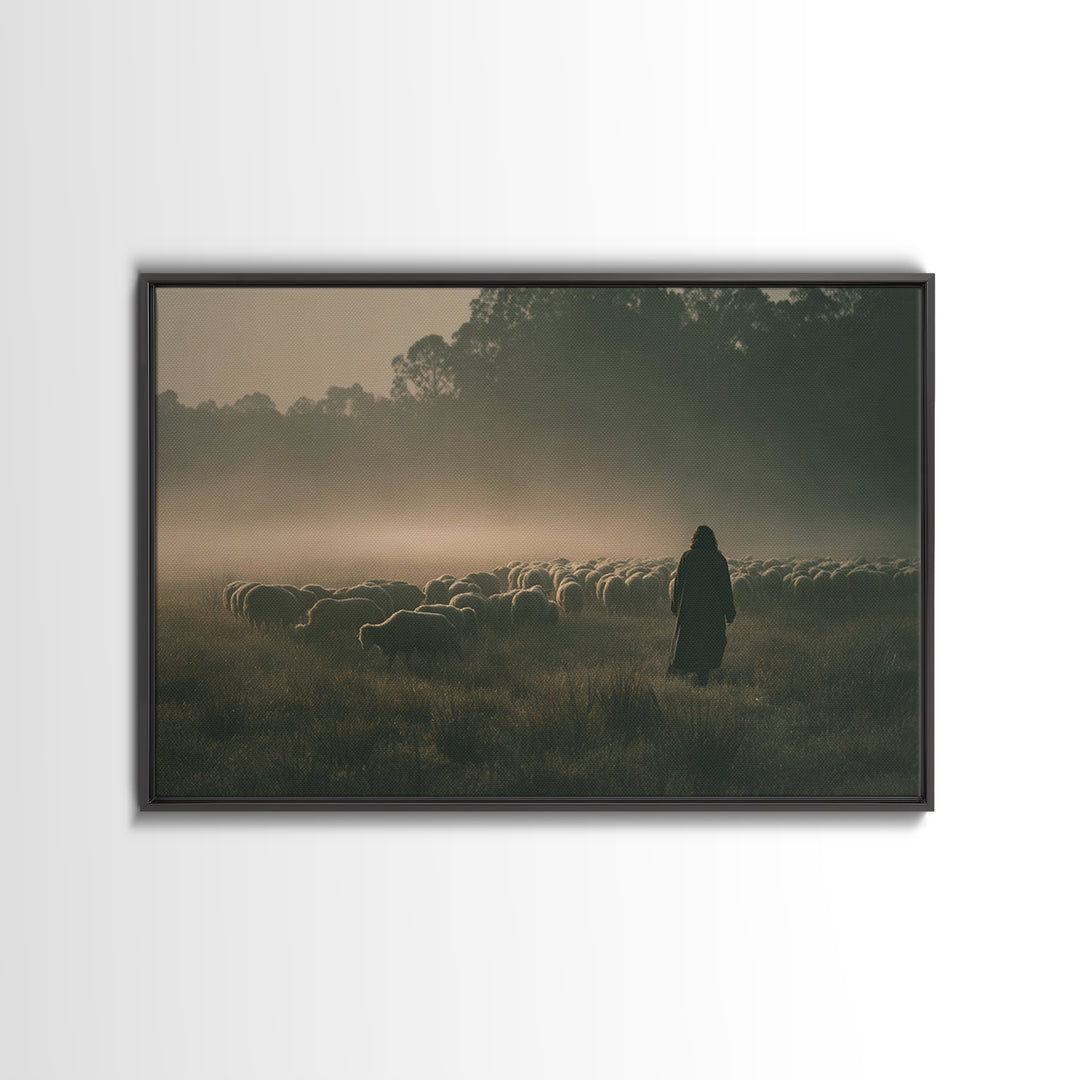 Misty Promise | Framed Canvas Print | Christian Wall Art | Christian Art Canvas | Jesus Painting | Modern Christian Art | Christian Christm