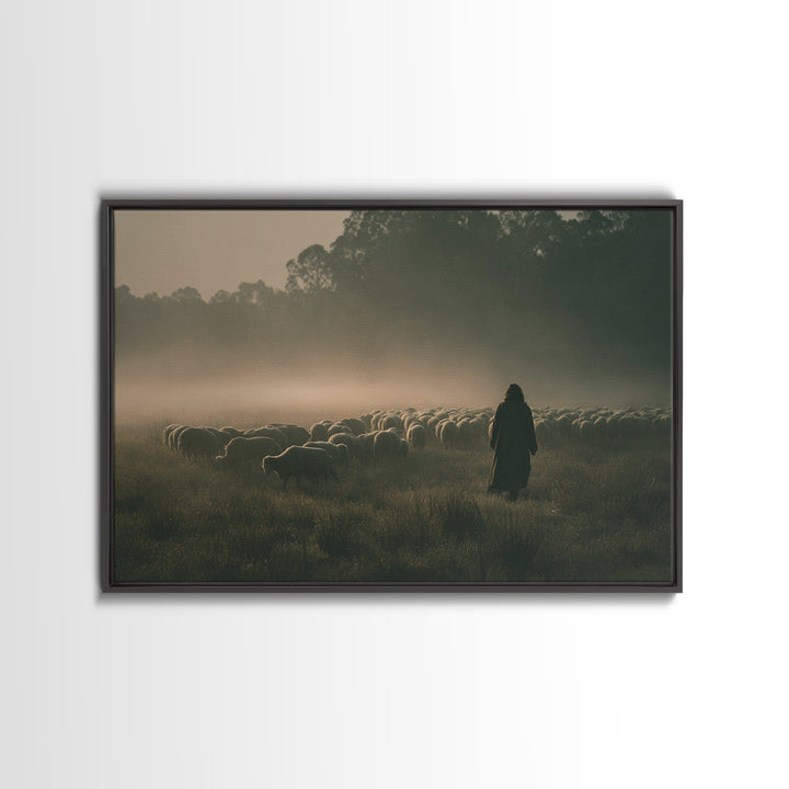 Misty Promise | Framed Canvas Print | Christian Wall Art | Christian Art Canvas | Jesus Painting | Modern Christian Art | Christian Christm