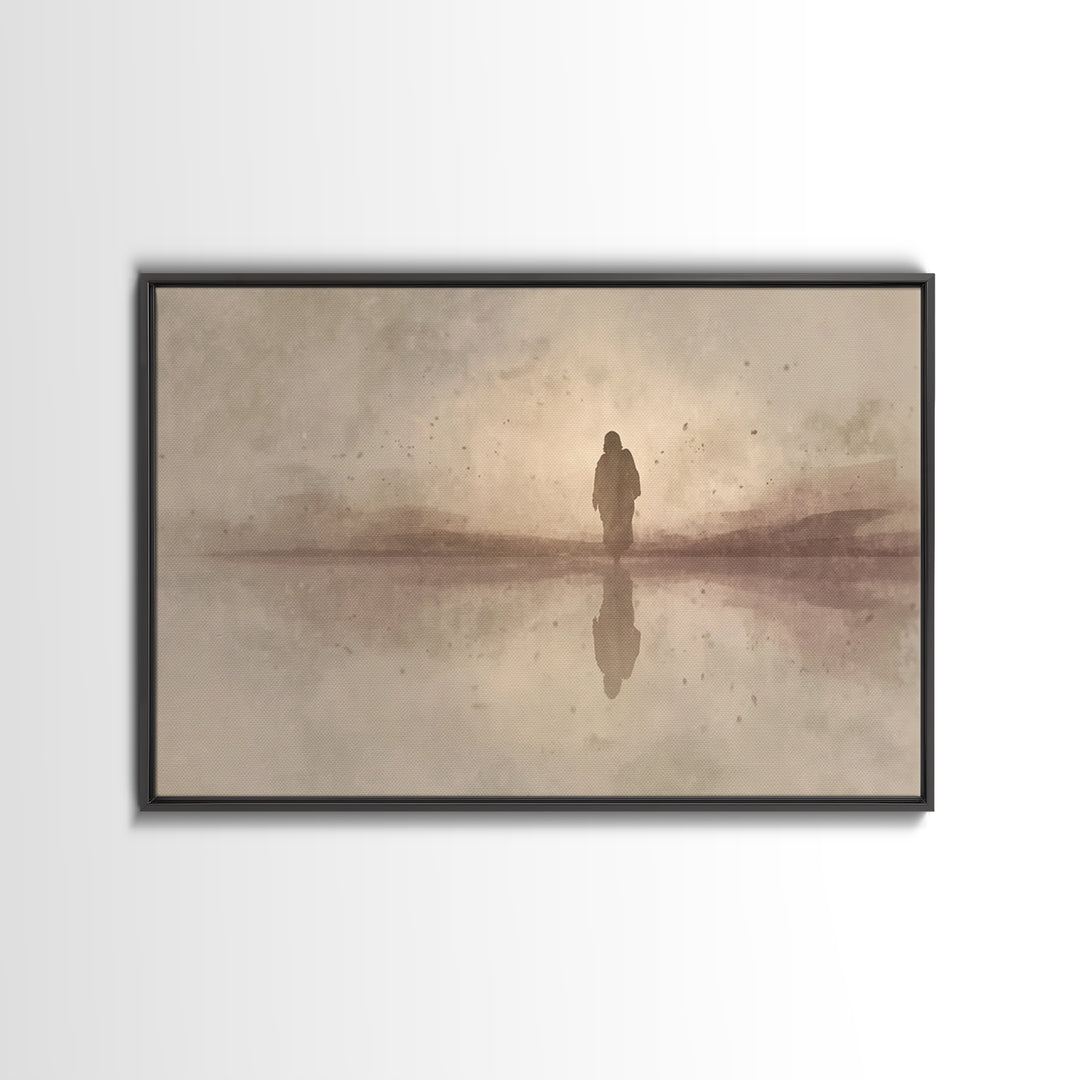 Sacred Silence, Framed Canvas Print, Christian Art Canvas, Jesus Painting, Moody Christian Art, Christian Paintings, Christian Christmas De