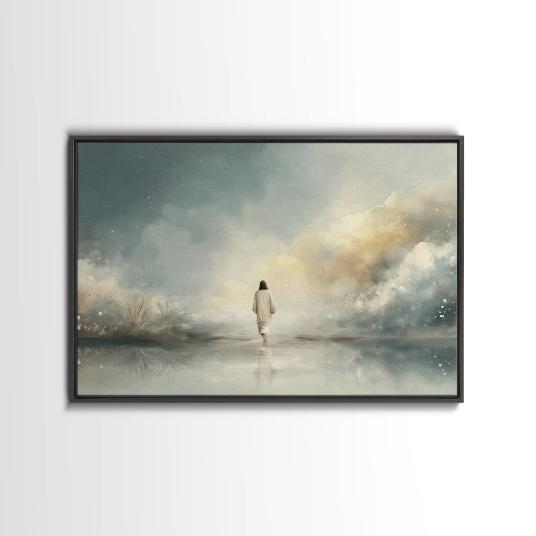 Twilight Grace, Framed Canvas Print, Christian Art Canvas, Jesus Painting, Christian Wall Art, Modern Christian Painting, Christian Gift Id