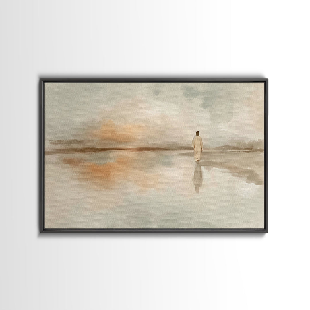 Dawn Of Mercy, Framed Canvas Print, Christian Art Print, Minimalist Christian Art, Jesus Painting, Subtle Christian Art, Christian Wall Art