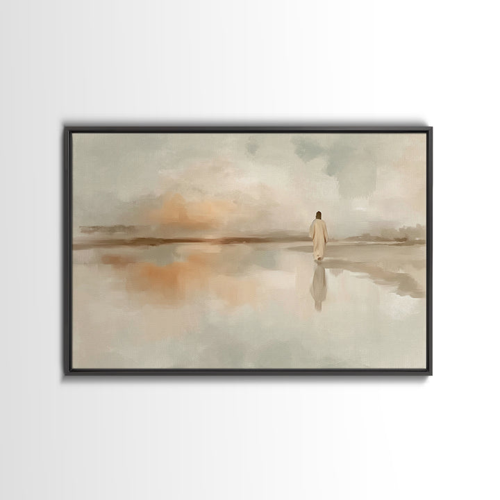 Dawn Of Mercy, Framed Canvas Print, Christian Art Print, Minimalist Christian Art, Jesus Painting, Subtle Christian Art, Christian Wall Art