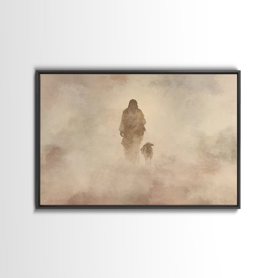 Mists Of Comfort – Framed Canvas Print – Christian Art Painting – Jesus Wall Art – Moody Christian Art – Christian Art Canvas – Large Chris