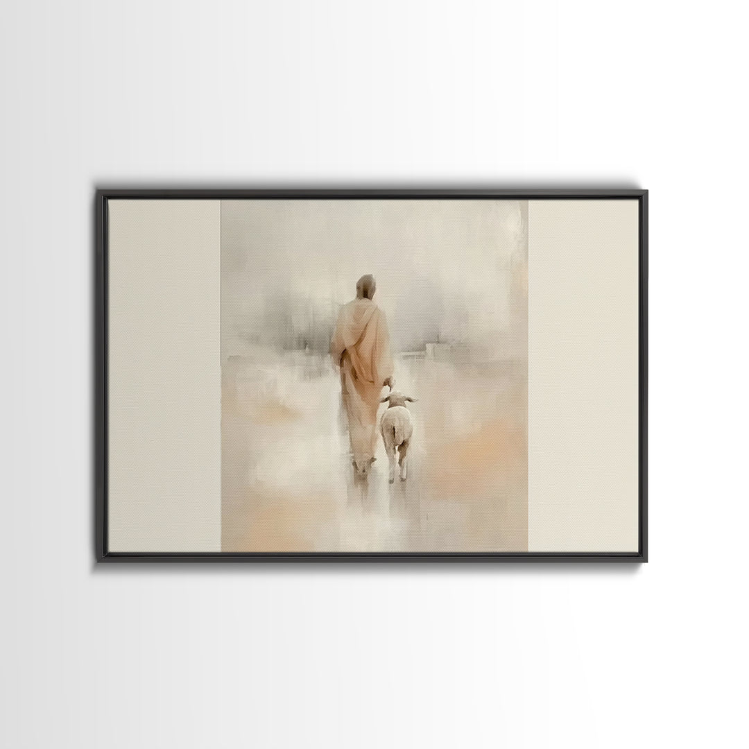 Path Of Mercy | Framed Canvas Print | Christian Art Canvas | Jesus Painting | Minimalist Christian Art | Christian Wall Art | Modern Christ