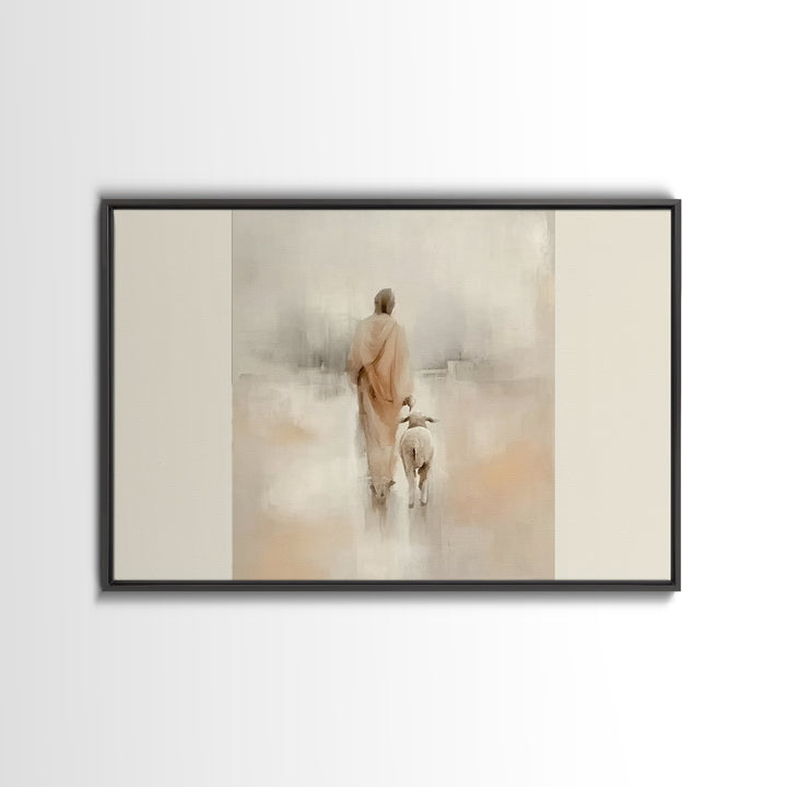 Path Of Mercy | Framed Canvas Print | Christian Art Canvas | Jesus Painting | Minimalist Christian Art | Christian Wall Art | Modern Christ