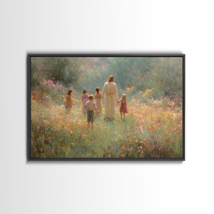 Children Of Light, Framed Canvas Print, Christian Art Canvas, Jesus Painting, Modern Christian Art, Christian Wall Art, Christian Christmas