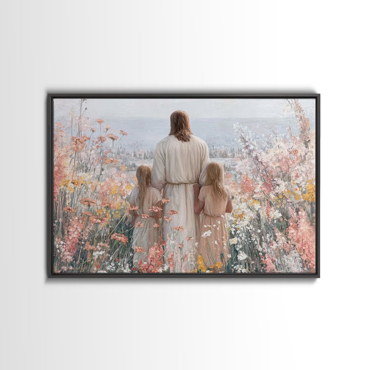 Valley Of Peace | Framed Canvas Print | Christian Wall Art | Jesus Painting | Christian Art Canvas | Christian Art Gift | Subtle Christian