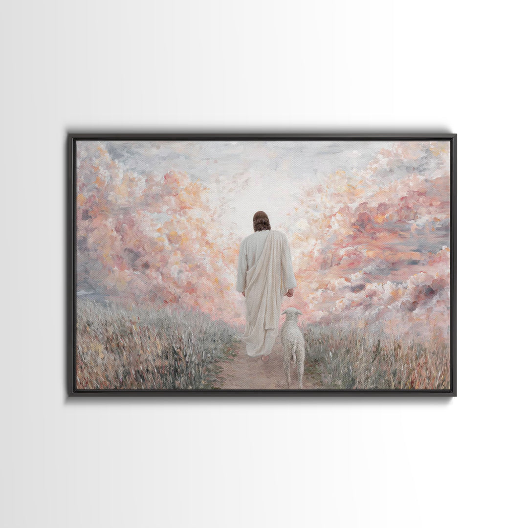 Path Of Peace | Framed Canvas Print | Jesus Wall Art | Christian Art Canvas | Christian Decor | Modern Christian Art | Christmas Art