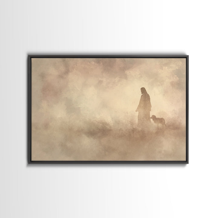 Silent Grace – Framed Canvas Print – Jesus Painting – Christian Art Print – Christian Wall Art – Subtle Christian Art – Christmas Art