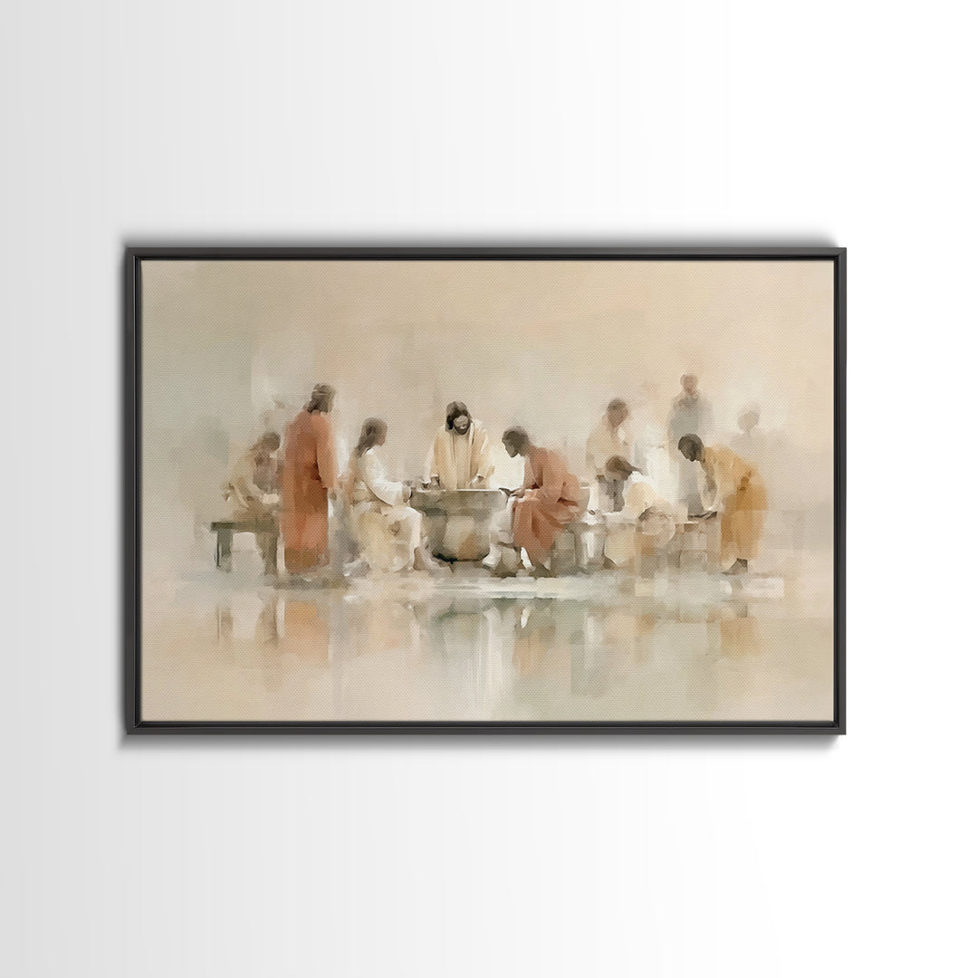 Sacred Fellowship, Framed Canvas Print, Christian Art Canvas, Jesus Painting, Christian Wall Art, Subtle Christian Art, Christian Gift Idea