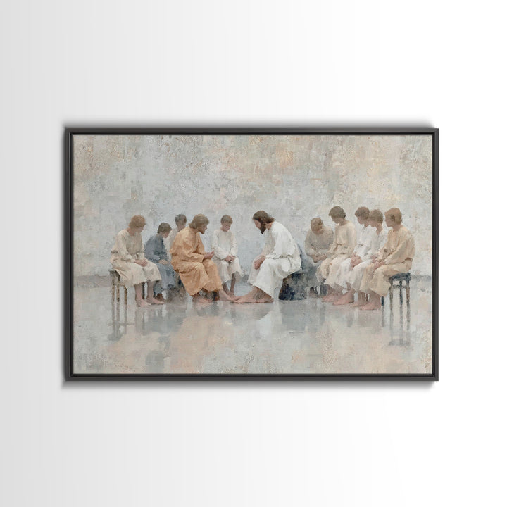 Serving Light, Framed Canvas Print, Christian Art Canvas, Jesus Painting Canvas, Christian Art Print, Modern Christian Art, Christian Gift