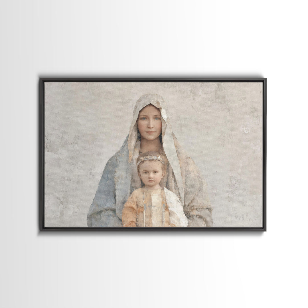 Deserted Shore Calm, Framed Canvas Print, Christian Wall Art, Jesus Painting, Christian Art Canvas, Large Christian Art, Minimalist Christi