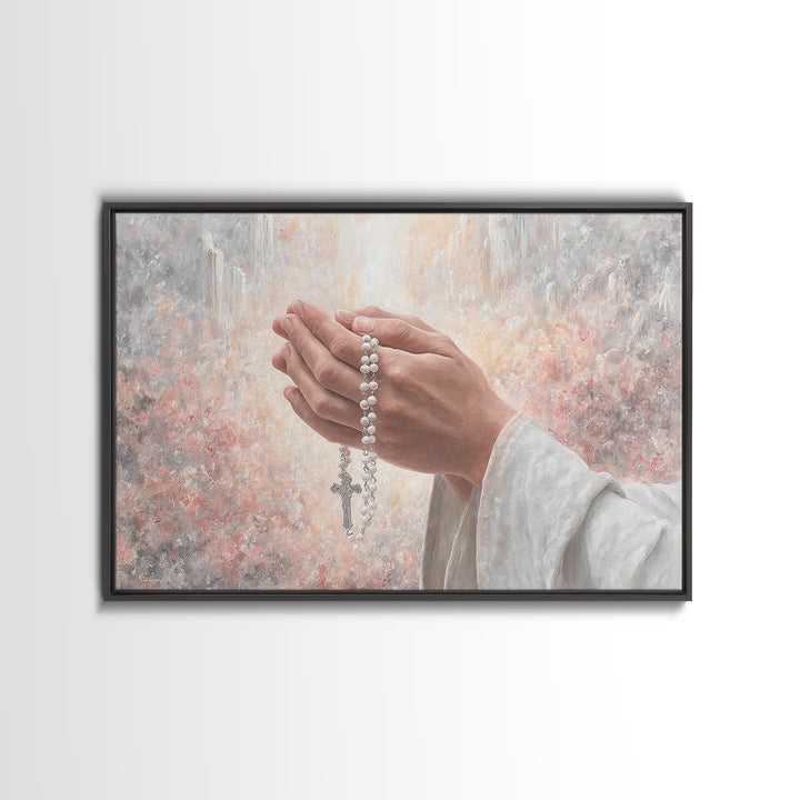 Light Of Prayer – Framed Canvas Print – Christian Wall Art – Christian Art Canvas – Christian Painting – Christian Gift Ideas – Modern Chri