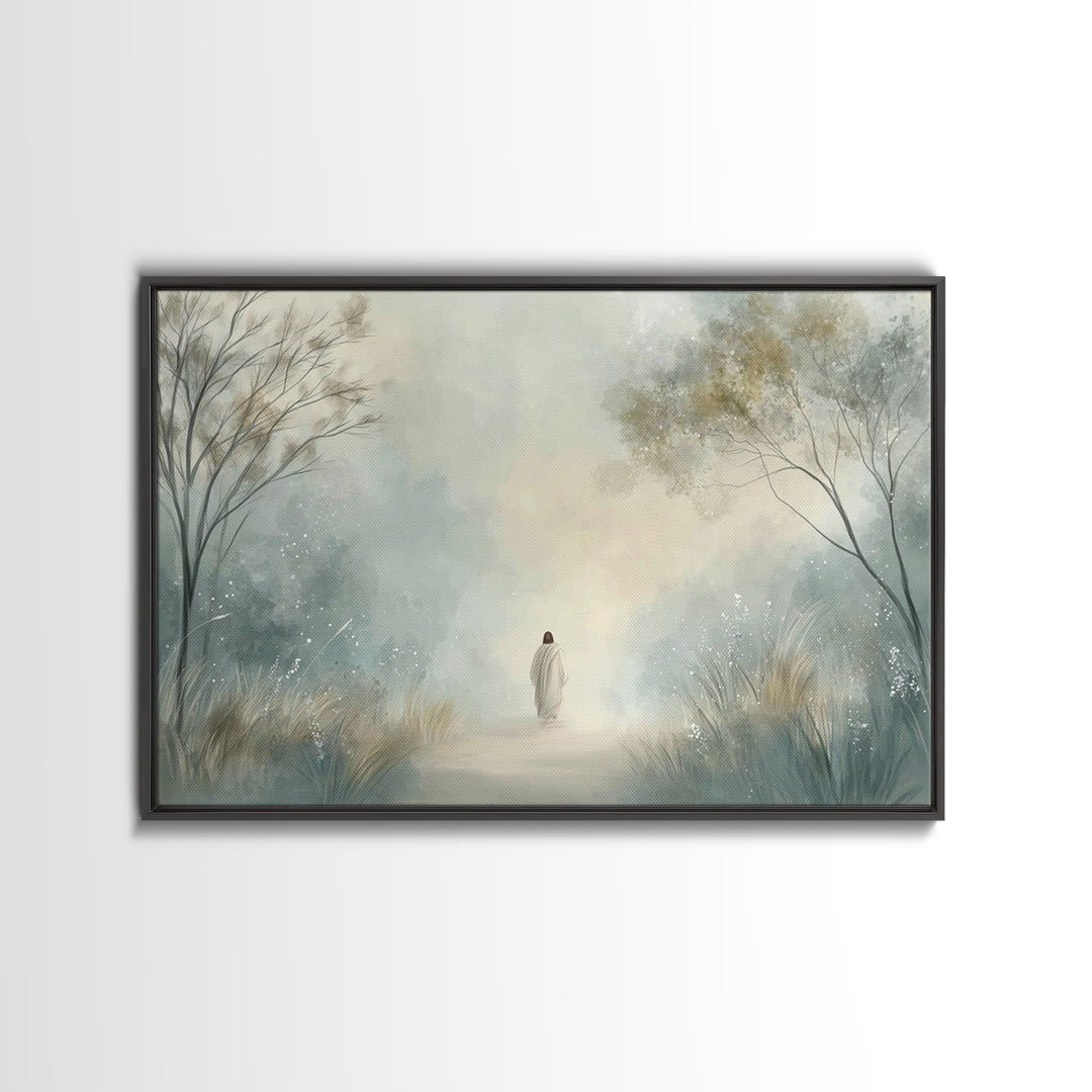 Heavenly Walk Mist – Framed Canvas Print – Christian Art Canvas – Christian Decor – Christian Wall Art – Christian Gift Ideas – Jesus Paint