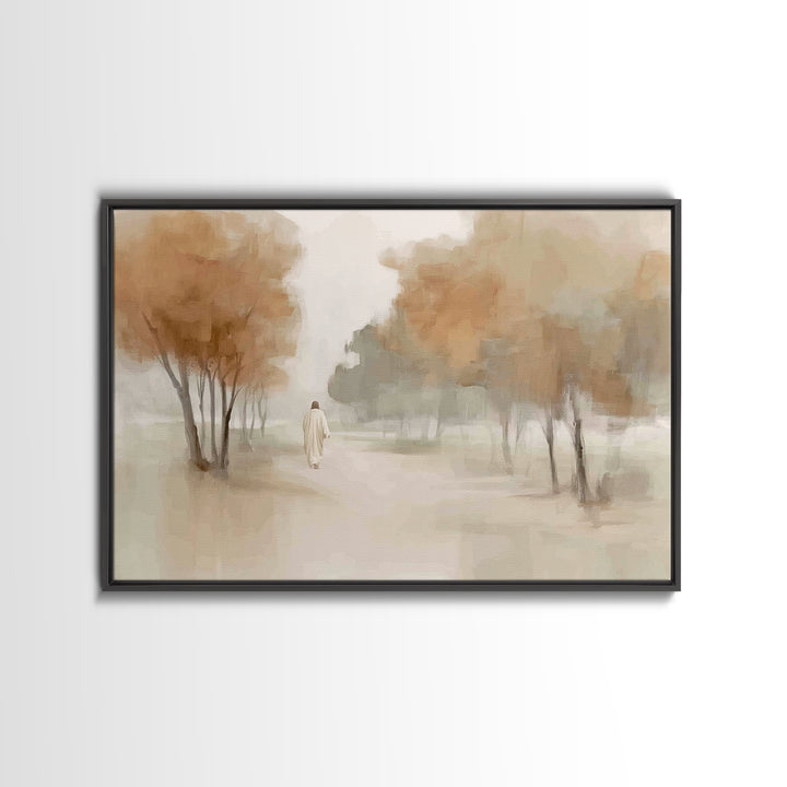 Autumn Grace Path – Framed Canvas Print – Christian Decor – Jesus Painting – Christian Art Canvas – Christian Wall Art – Christian Gift Ide