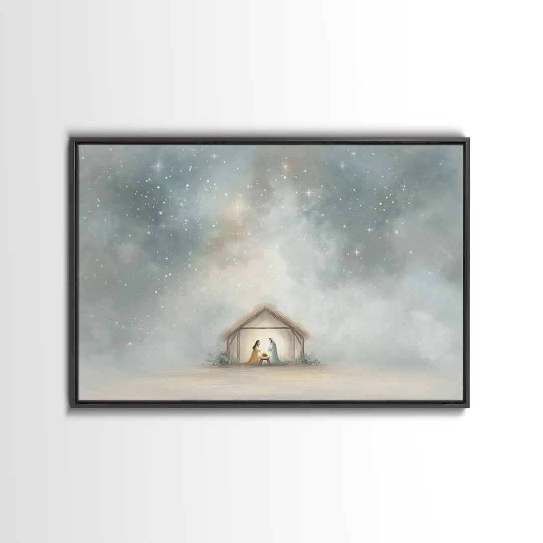 Holy Night Star – Framed Canvas Print – Christmas Art – Christian Christmas Art – Christmas Canvas Wall Art – Christian Wall Art – Christia