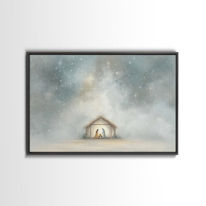 Holy Night Star – Framed Canvas Print – Christmas Art – Christian Christmas Art – Christmas Canvas Wall Art – Christian Wall Art – Christia