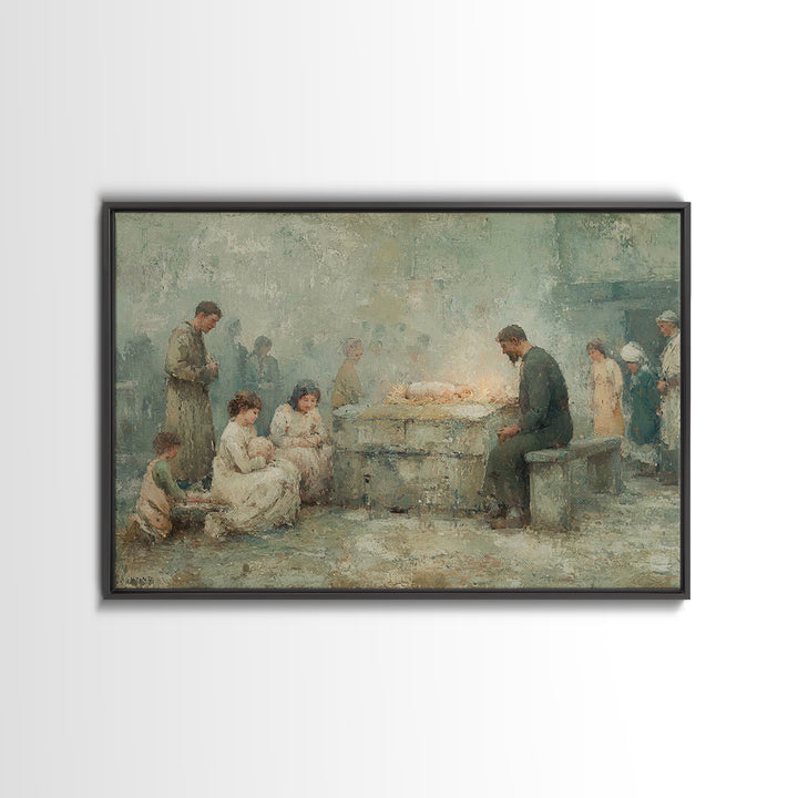 Humble Manger Hope – Framed Canvas Print – Christian Art Canvas – Christian Wall Art – Christian Christmas Art – Christian Gift Ideas – Vin