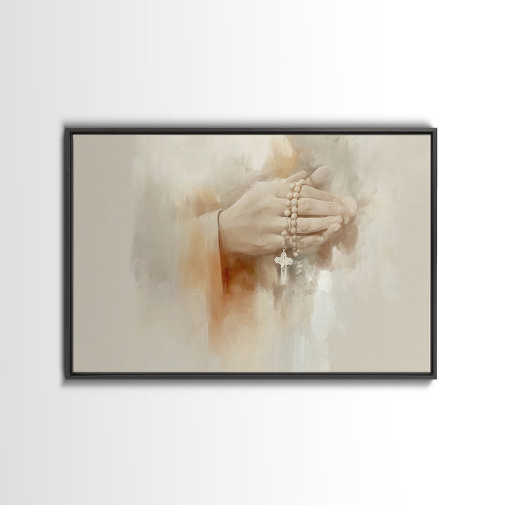 Quiet Reverence, Framed Canvas Print, Christian Art Print, Christian Wall Art, Subtle Christian Art, Modern Christian Art, Jesus Painting,