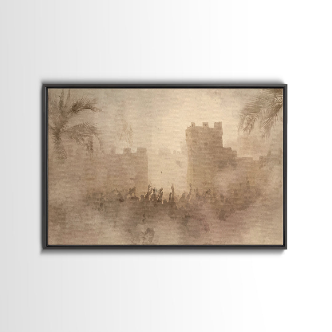 Desert Hosanna – Framed Canvas Print – Christian Wall Art – Christian Art Canvas – Jesus Painting – Christian Christmas Art – Christian Gif