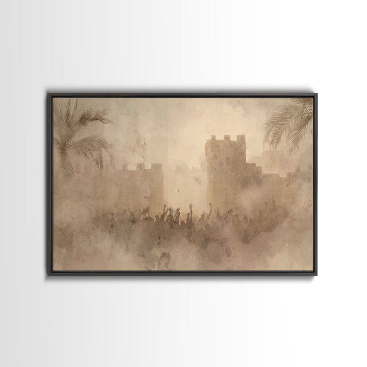 Desert Hosanna – Framed Canvas Print – Christian Wall Art – Christian Art Canvas – Jesus Painting – Christian Christmas Art – Christian Gif