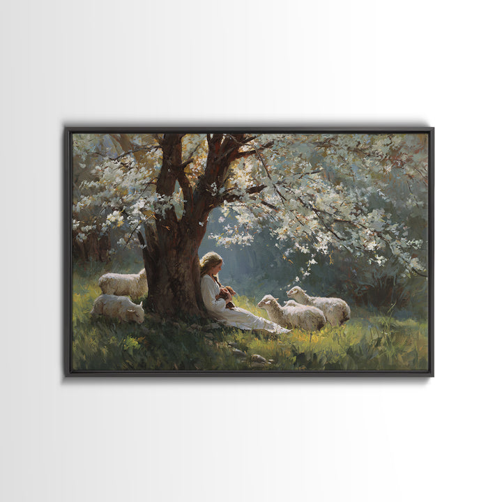 Shaded Grace | Framed Canvas Print | Christian Art Canvas | Christian Wall Art | Subtle Christian Art | Jesus Painting | Christian Gift Ide