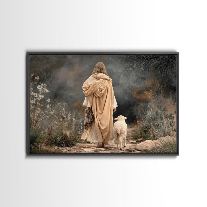 Faithful Journey Light – Framed Canvas Print – Christian Wall Art – Jesus Painting – Christian Christmas Art – Christian Art Canvas – Chris