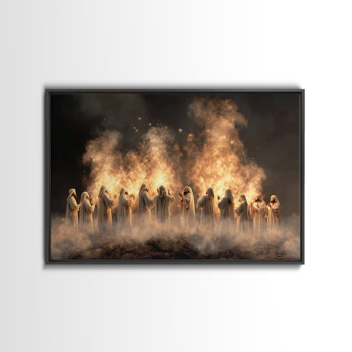 Tongues Of Glory – Framed Canvas Print – Christian Art Canvas – Christian Wall Art – Christian Christmas Art – Christian Art Gift – Christi