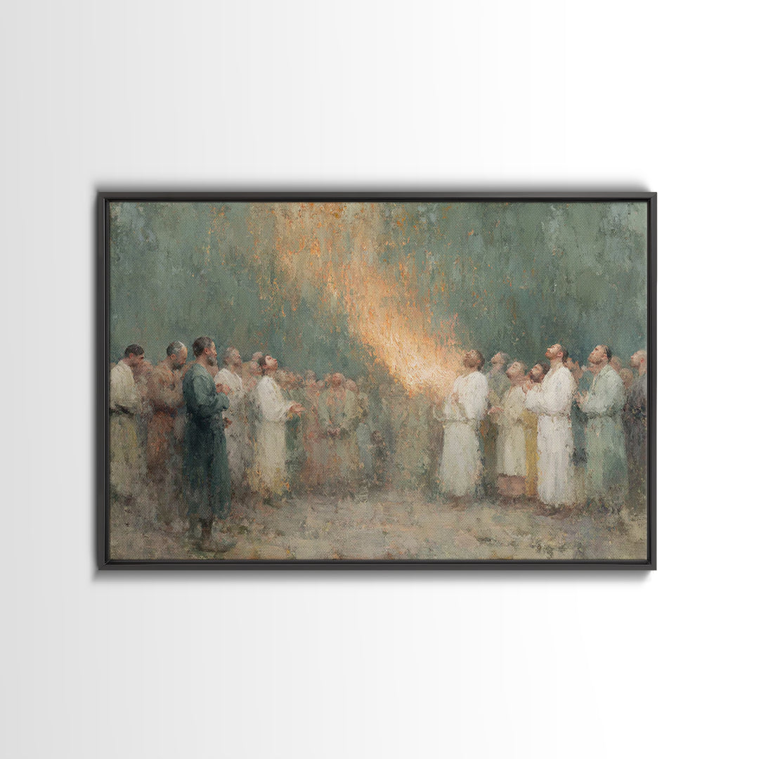 Pentecost Rising Fire – Framed Canvas Print – Christian Christmas Art – Christian Wall Art – Christian Art Canvas – Christian Painting – Ch