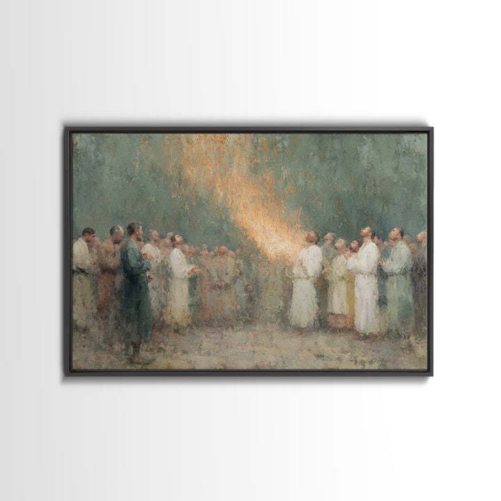 Pentecost Rising Fire – Framed Canvas Print – Christian Christmas Art – Christian Wall Art – Christian Art Canvas – Christian Painting – Ch