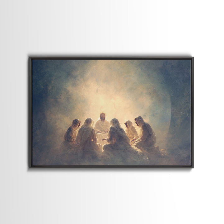 Heavenly Circle | Framed Canvas Print | Christian Art Canvas | Jesus Painting | Modern Christian Art | Christian Wall Art | Christian Chris
