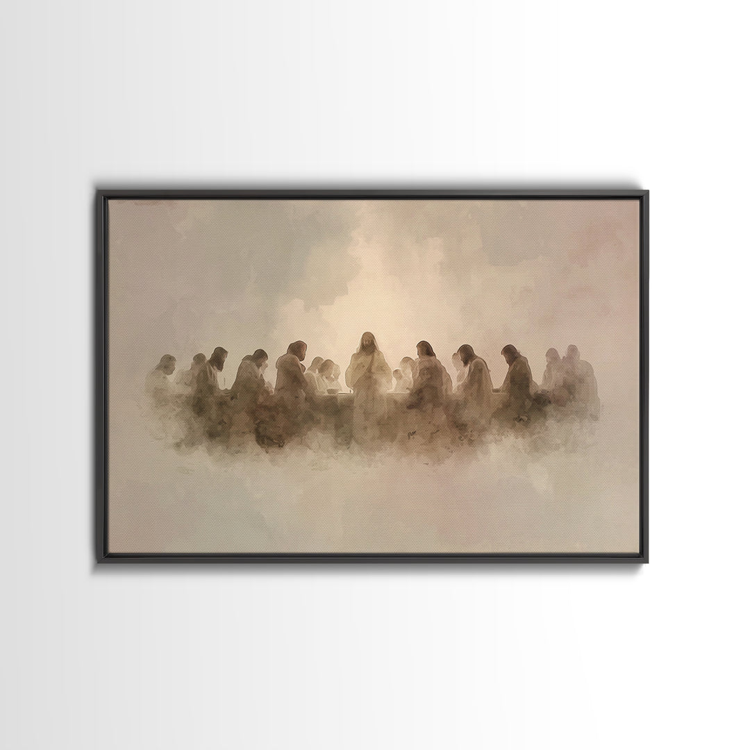 Sacred Cloud Table, Framed Canvas Print, Christian Art Canvas, Jesus Painting, Moody Christian Art, Christian Christmas Art, Christian Wall