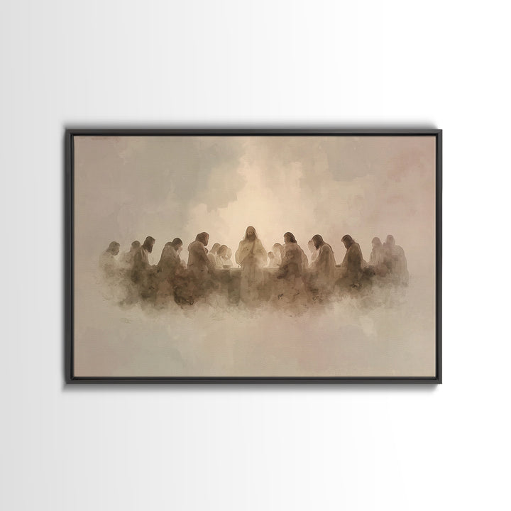 Sacred Cloud Table, Framed Canvas Print, Christian Art Canvas, Jesus Painting, Moody Christian Art, Christian Christmas Art, Christian Wall