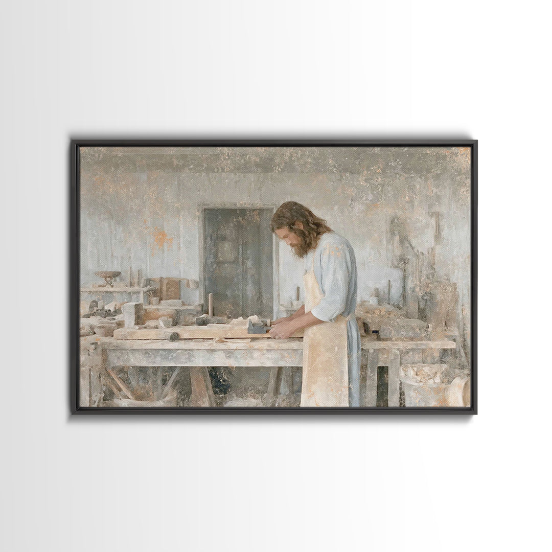 Servant Of Peace – Framed Canvas Print – Christian Art Canvas – Jesus Painting – Vintage Christian Art – Christian Wall Art – Christian Dec