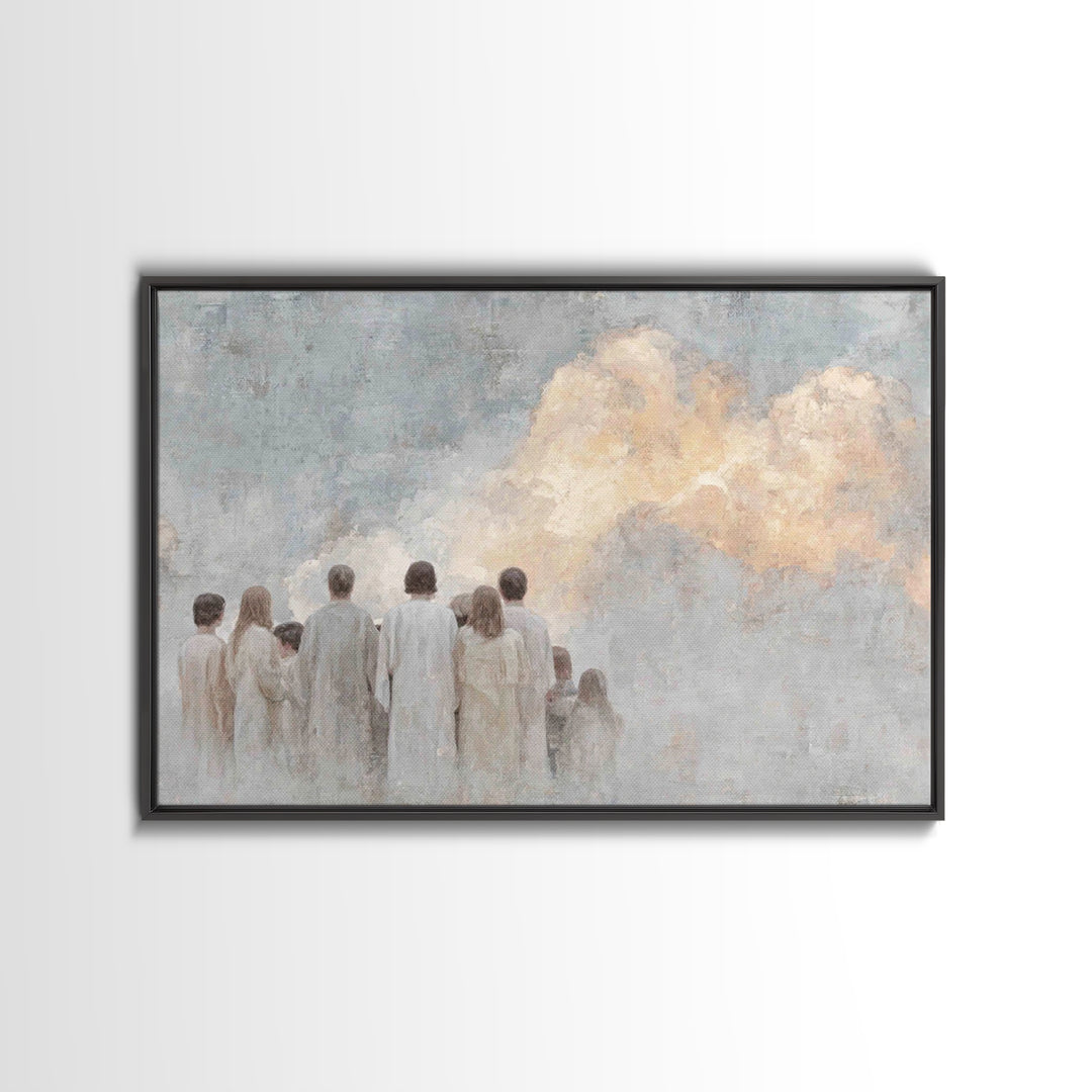 Heaven’s Gathering – Framed Canvas Print – Christian Wall Art – Christian Art Canvas – Subtle Christian Art – Christian Painting – Christia