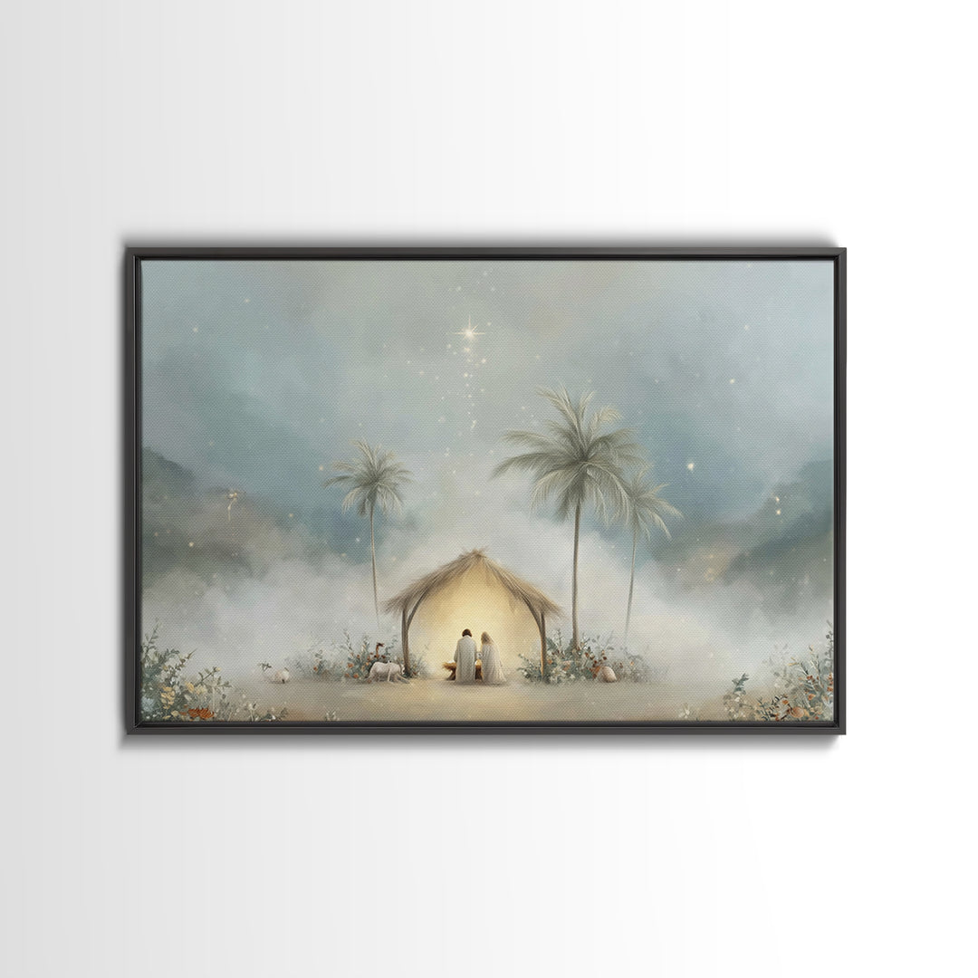 Star of Peace – Framed Canvas Print – Christian Wall Art – Christian Art Canvas – Christmas Art Work – Modern Christian Art – Christian Dec