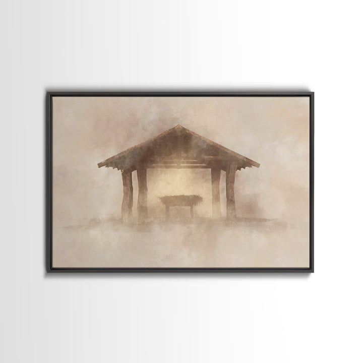 Gloria Shelter – Framed Canvas Print – Christian Christmas Art – Christian Art Canvas – Jesus Christmas Art – Christian Wall Art – Christma