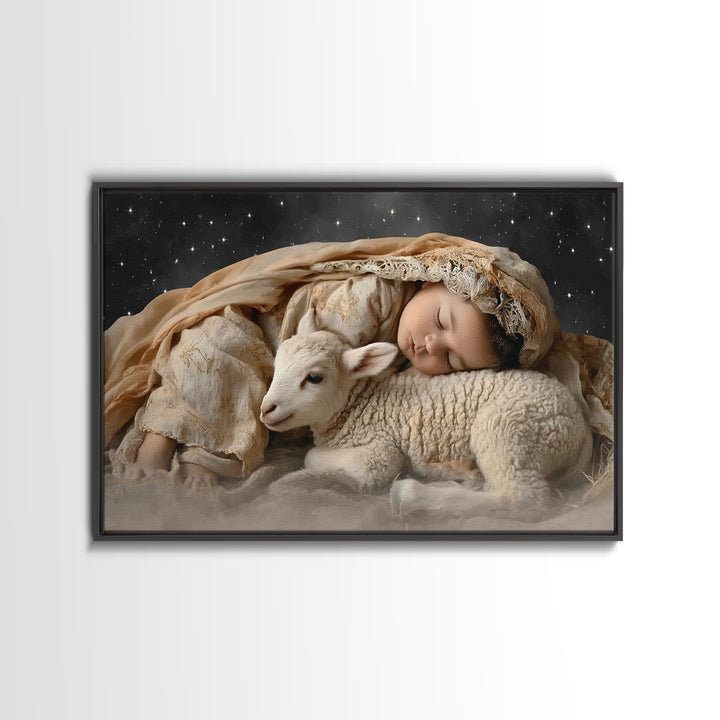 Bethlehem Rest – Framed Canvas Print – Christian Art Canvas – Christian Wall Art – Jesus Christmas Art – Christmas Art Prints – Christian D