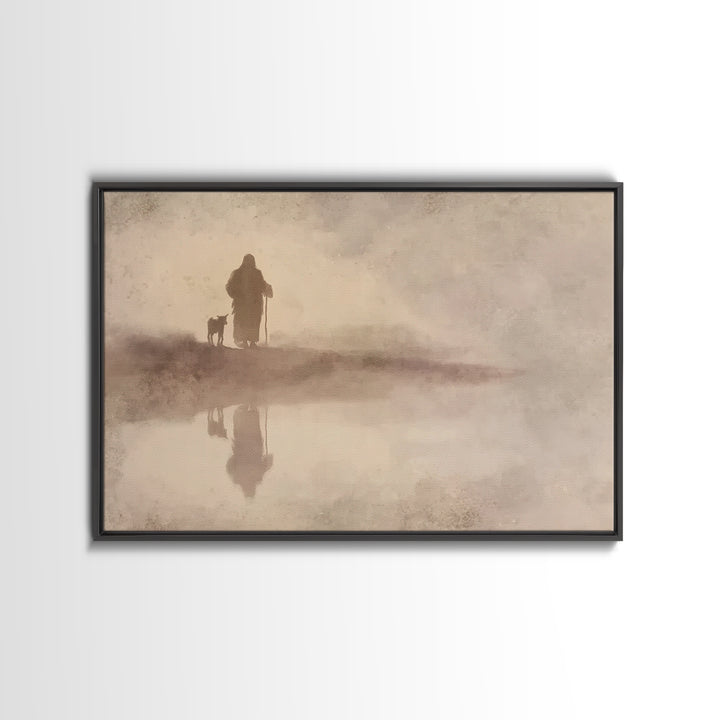 Shepherd’s Walk – Framed Canvas Print – Christian Wall Art – Christian Art Canvas – Christian Art Work – Moody Christian Art – Christian Gi
