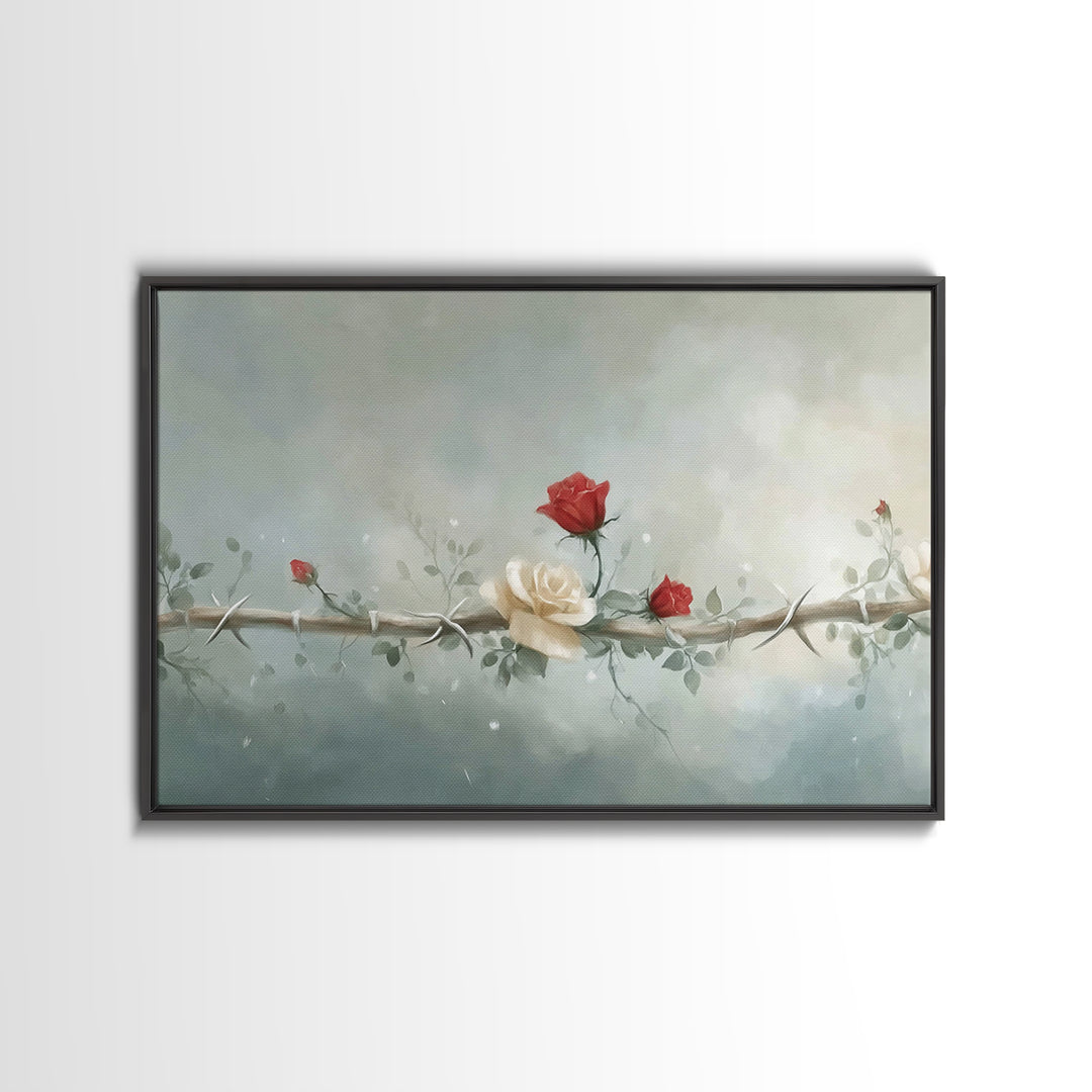 Redemption Blossoms – Framed Canvas Print – Christian Art Canvas – Modern Christian Art – Christian Wall Art – Christian Christmas Art – Un