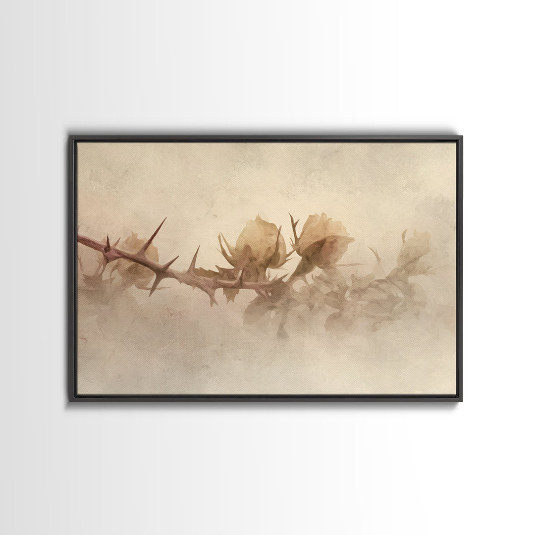Desert Bloom Hope – Framed Canvas Print – Christian Wall Art – Moody Christian Art – Abstract Christian Art – Christian Art Gift – Subtle C