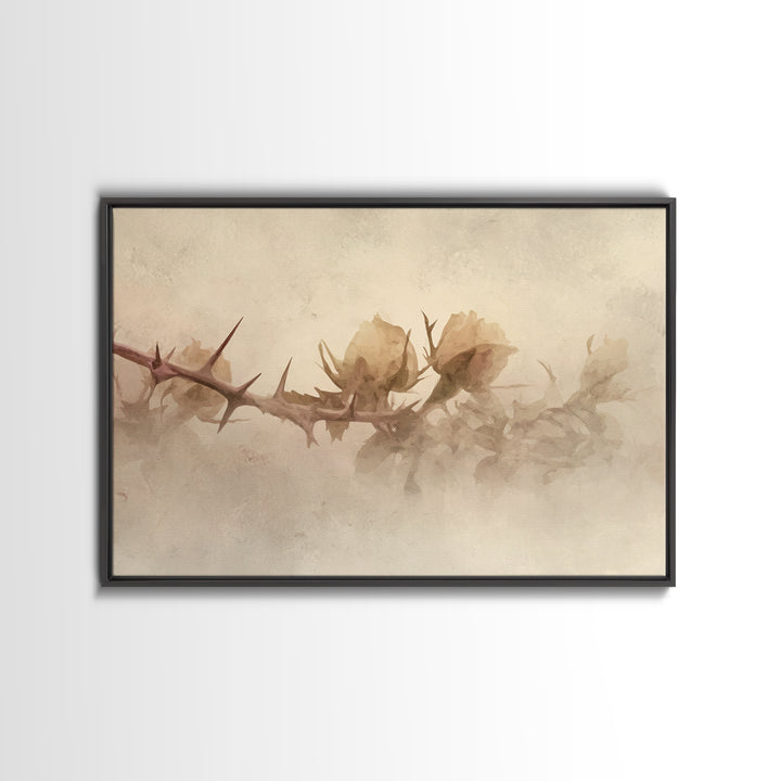 Desert Bloom Hope – Framed Canvas Print – Christian Wall Art – Moody Christian Art – Abstract Christian Art – Christian Art Gift – Subtle C