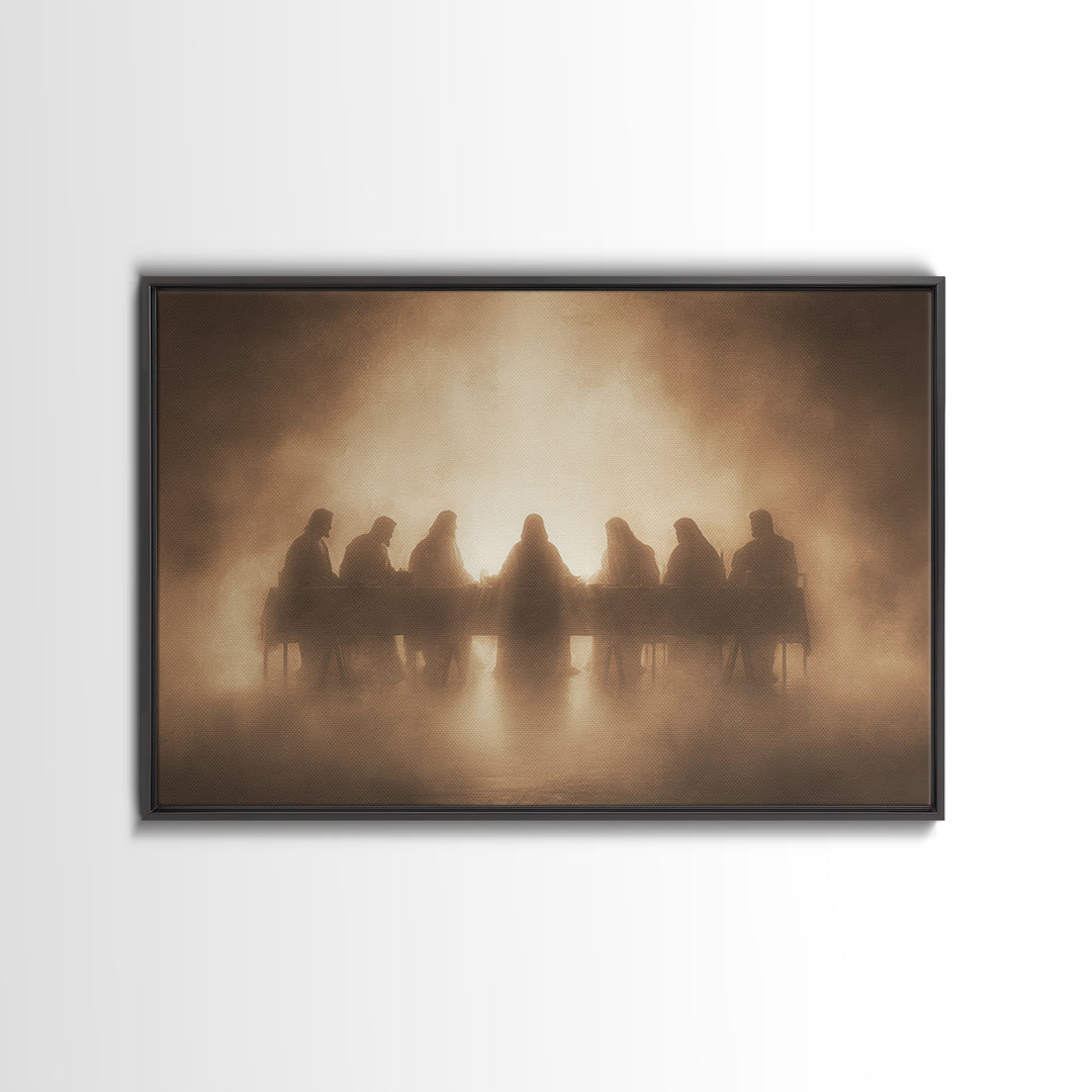 Sacred Table Radiance | Framed Canvas Print | Christian Art Canvas | Jesus Painting | Christian Wall Art | Moody Christian Art | Unique Chr