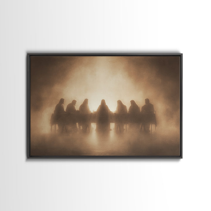 Sacred Table Radiance | Framed Canvas Print | Christian Art Canvas | Jesus Painting | Christian Wall Art | Moody Christian Art | Unique Chr